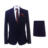 Elegant Mens Suits Formal Peaked Lapel Slim Fit Suit Purple Tuxedo Groom 2 Piece Set Wedding Suits For Men (Jacket+Pant)