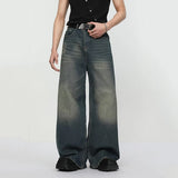 Riolio Summer Men Denim Jeans Male Wash Straight Wide Leg Baggy Loose Trousers New Fashion High Street Hot Sale Casual Trousers