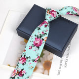 Riolio  New 100% Cotton Floral Ties for Men Women Elegant Flower Printed Necktie Dress Wedding Accessories Party Narrow Paisley Corbatas