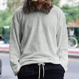 Riolio Spring And Autumn Korean Style Sweater Men's Casual Loose Plus Size men's Clothing Waffle Fabric Crew-neck Long-sleeved Pullover