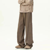 Riolio  Men's Trendy Washed Workwear Jeans Men's Loose Straight-Leg Wide-Leg High Street Casual Long Pants