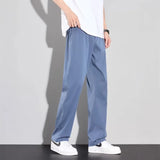 Riolio  Men's Casual Straight Leg Pants Ice Silk Breathable Trousers Lightweight Elastic Waist Loose Fit Streetwear