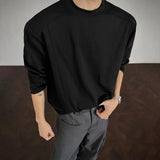 Riolio  Mens T-Shirt Deconstructed Plain Casual T-Shirt Streetwear Fashion Daily Versatile Outdoor Trend Long-Sleeved Top Men'S Clothing
