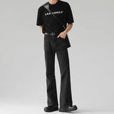 Riolio  Men Fashion Micro-Flare Casual Versatile Jeans Men Comfortable Versatile Minimalist Pants Slim Fit Youthful Vitality Trousers