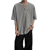 Riolio  Zip T Shirt Men Short Sleeve Summer Trendy Casual Fashion All-match Shirt
