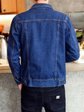 Riolio Autumn New High-end Brand Male Fashion Boutique Blue Slim Casual Denim Jacket Trendy Thin Mens Denim Coat Cowboy