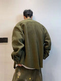 Riolio Hong Kong Style Retro Coat Versatile Solid Color Lamb Fur Plus Velvet Shirt Fashion High-end Autumn Winter Loose Fleece Jacket