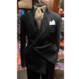 Riolio  New Men's Corduroy Grass Green Suit Two-piece Solid Color Business Casual Suit Suit Pant Sets Blazers Man Suite Costumes Elegant