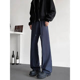 Riolio  American Casual Men New Ice Silk Quick-drying Work Clothes Wide-leg Pants Loose Straight Trousers
