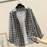 Riolio  Long Sleeve Shirts And Blouses For Men Plaid Elegant Cotton Luxury Man Tops Social Korean Style New In Hipster Spring Clothing