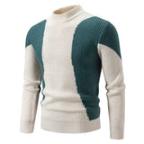 Riolio High Quality Men's New Autumn and Winter Casual Warm Color Block Sweater Knit Tops Man Clothes