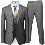 Riolio Blazers Jacket Pants Vest / Fashion New Men's Casual Boutique Business British Plaid Striped Suit Coat Trousers Waistcoat