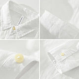 Riolio Japanese Retro Long-sleeved Linen Shirt Men's Summer New Loose Pullover Square Collar Shirt Casual Cotton Linen Top Aesthetic