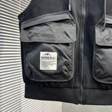 Riolio  Spring Autumn Casual Hooded Vest Men Loose American Retro Workwear Sleeveless Sports Vest Coat