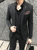Riolio  Stylish Elegant Men's Tuxedo 2 Pieces Jacket Pants Wedding Groom Set Handsome Stripped Suit Set For Men Dancing Plus Size Outfit