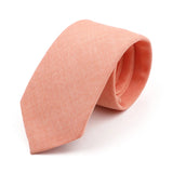 Riolio  Novelty New Solid Color Ties For Men 100%Cotton Handmade High Quality Necktie Pink Green Orange 6.5cm Skinny Slim Ties Accessory