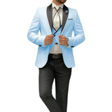 Riolio  Men's 3 Piece Tuxedo Suit Set with Shawl Lapel Blazer Vest And Pants High Quality Regular Fit for Wedding Business Prom
