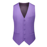 Riolio  M-6XL Double Vent Mens Suit ( Blazer+Vest+Pants) Solid Color Formal Office Business Suit Three-piece Groom's Wedding Dress Party