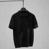 Riolio  New Trendy Men Polo Shirt Leisure High Quality Knit T-shirts American Style Fashion Breathable Button-down Short Sleeve Knitwear
