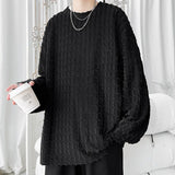 Riolio  Spring Autumn Men's Casual T-Shirts Long Sleeve Solid Loose Round Neck Tshirt Male Hip Hop Streetwear Tees Tops Plus Size 5XL