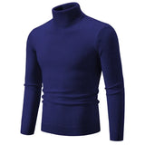 Riolio black turtleneck outfit men Cool New Trend Men's High Neck Sweater  Pullover Knitted Warm Casual Men Clothing  Knitted Sweater Men