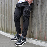 Riolio Cross-border Europe and the United States sports leisure zipper multi-pocket pants men's fitness running training pants manufact