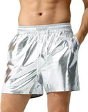 Riolio  Men's shiny shorts beach casual short pants Summer beach pants male quick-drying loose Short pants