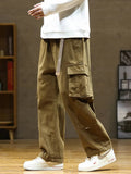 Riolio Autumn New Cargo Pants Men Multi-Pockets Cotton Casual Wide Pants Male Workwear Loose Straight Trousers Big Size 7XL 8XL