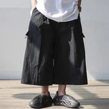 Riolio 2024 Men Wide Leg Pants Elastic Waist Loose Pockets Casual Trousers Men Solid Streetwear Joggers Fashion Cargo Pants