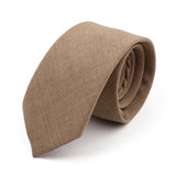 Riolio  Novelty New Solid Color Ties For Men 100%Cotton Handmade High Quality Necktie Pink Green Orange 6.5cm Skinny Slim Ties Accessory