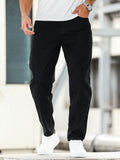 Riolio  Men's black casual pants, loose, comfortable and versatile trousers, suitable for daily commute, sports and fashion.