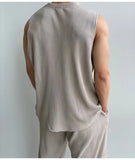 Riolio  Sports Vest Vest Suit Men Sleeveless T-shirt Summer Quick-drying Loose Trousers