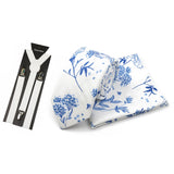 Riolio  Men's High Quality 6.5cm Floral Leaves Cotton Tie Handkerchief Suspender Set Novel Gentleman Artistic Wedding Accessories Gifts
