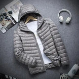 Riolio New Brand Autumn Winter Light Down Jacket Men's Fashion Hooded Short Large Ultra-thin Lightweight Youth Slim Coat Down Jackets
