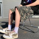 Riolio Camouflage Cargo Shorts Men Vintage Multi-pockets Baggy Streetwear Joggers Handsome All-match Fashion Personality