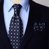 Riolio  2PCS Neck Tie Set 8CM Top Cotton Floral Printed Necktie Fashion Block Flower Suit Ties For Men Shirt Handkerchief Wedding Cravat