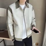 Riolio Spring New Color-blocking Design Jacket Men Fashion Casual Lapel Coat Streetwear Outwear Jaqueta Masculina Men Clothing