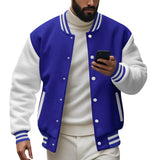 Riolio  Cross-border men's autumn and winter flight jacket baseball jersey velvet loose casual stand-up jacket men