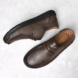 Riolio  Spring Soft Leather Casual Men Leather Shoes Lightweight Leather Casual Shoes Men Loafers Comfy Moccasins All-match Driving Shoe