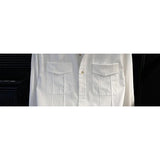 Riolio  Men Stand Collar White Solid Shirt Simple Niche Loose Thin Casual Handsome Trendy Spring Long Sleeve Top
