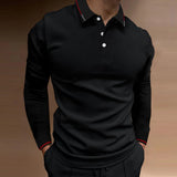 Riolio  Autumn Men's Sports Fitness Casual Collar Long Sleeve Polo