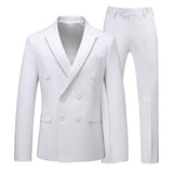 Riolio Blazer Pants Double Breasted Tuxedo Suit Men Business Work Wedding Formal Sets Solid Jacket with Trousers Slim Casual Clothing