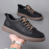Riolio Italian Genuine Leather Casual Shoes Men's Lace Up Oxford Shoes Outdoor Jogging Shoes Office Men's Dress Shoes Sneakers Man