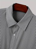 Riolio  New Japanese Trendy Men Shirts Light Luxury Textured Lapel Striped Long Sleeve Cardigan Tops Leisure Premium Loose Blouse M-2XL