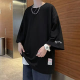 Riolio High-end Sensible Men's T-shirt Short Sleeves Ice Silk Stylish Design American Style Quarter Sleeve Summer Cool T-shirt