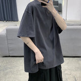 Riolio Oversized Summer Short Sleeve Men's T Shirt New Fashion Solid Loose O-Neck T Shirts Mens Cotton Hip Hop Streetwear Top Tees 5XL