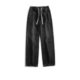 Riolio New Hip Hop Fashion Drawstring Jeans Men's Streetwear Vintage Wide Leg Straight Denim Trousers Y2K Baggy Pantalones Hombre