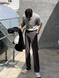 Riolio Korean Sle Men's Wide Leg Suit Pants Loose Casual Straight Leg Long Trousers Versatile Autumn Spring Faion Brand