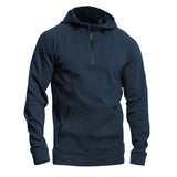 Riolio  Menswear Amazon's new long-sleeved stand-up collar casual pullover hooded half-zipper fleece sweater