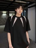 Riolio American High Street Sle Men's T-irt oulder Pads ort Sve Breathable Cotton Polyester Blend Summer Faionable Casu...